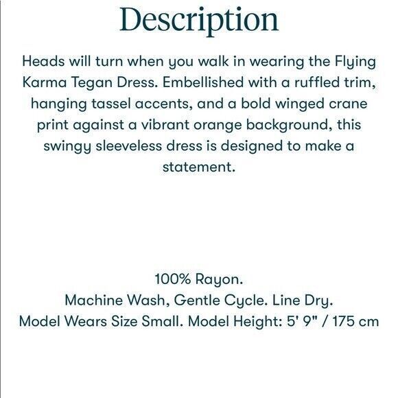 ROLLER RABBIT FLYING KARMA TEGAN Maxi DRESS Size M NWT $228 Crane Birds - Picture 6 of 11